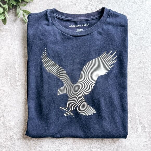 American Eagle Navy Short Sleeve Graphic Tee Size XS - Picture 1 of 6